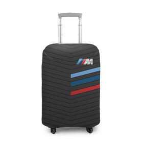 Чехол для чемодана 3D с принтом BMW Tricolor Sport в Кировске, 86% полиэфир, 14% спандекс | двустороннее нанесение принта, прорези для ручек и колес | bmw | автомобильные | бмв | машины