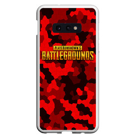 Чехол для Samsung S10E с принтом PUBG Red Military в Кировске, Силикон | Область печати: задняя сторона чехла, без боковых панелей | battle royal | playerunknowns battlegrounds | pubg | пабг | пубг