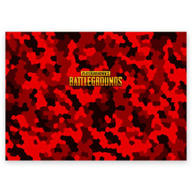 Поздравительная открытка с принтом PUBG Red Military в Кировске, 100% бумага | плотность бумаги 280 г/м2, матовая, на обратной стороне линовка и место для марки
 | battle royal | playerunknowns battlegrounds | pubg | пабг | пубг