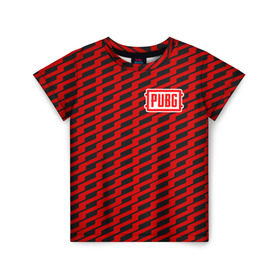 Детская футболка 3D с принтом PUBG Red Line в Кировске, 100% гипоаллергенный полиэфир | прямой крой, круглый вырез горловины, длина до линии бедер, чуть спущенное плечо, ткань немного тянется | playerunknowns battlegrounds | pubg | шутеры