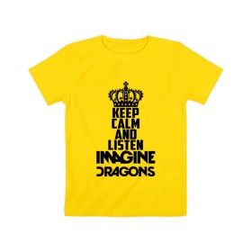 Детская футболка хлопок с принтом Keep calm and listen ID в Кировске, 100% хлопок | круглый вырез горловины, полуприлегающий силуэт, длина до линии бедер | альтернативный | американская | группа | драгонс | имеджин | инди | индирок | поп | рок | электроник