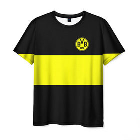 Мужская футболка 3D с принтом Borussia 2018 Black and Yellow в Кировске, 100% полиэфир | прямой крой, круглый вырез горловины, длина до линии бедер | Тематика изображения на принте: боруссия | дортмунд