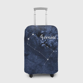 Чехол для чемодана 3D с принтом Близнецы (Gemini) в Кировске, 86% полиэфир, 14% спандекс | двустороннее нанесение принта, прорези для ручек и колес | gemini | близнецы | звезды | знаки зодиака | космос | созвездие