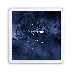 Магнит 55*55 с принтом Стрелец(Sagittarius) в Кировске, Пластик | Размер: 65*65 мм; Размер печати: 55*55 мм | sagittarius | звезды | знаки зодиака | космос | созвездие | стрелец