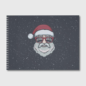 Альбом для рисования с принтом Santa hipster в Кировске, 100% бумага
 | матовая бумага, плотность 200 мг. | Тематика изображения на принте: 