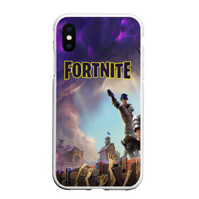 Чехол для iPhone XS Max матовый с принтом Fortnite II в Кировске, Силикон | Область печати: задняя сторона чехла, без боковых панелей | Тематика изображения на принте: epic games | fort | fortnite battle | fortnite battle royale | fortnite royale | survival | королевский битва