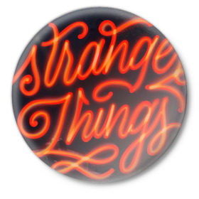 Значок с принтом Stranger things 2 в Кировске,  металл | круглая форма, металлическая застежка в виде булавки | очень странные дела
