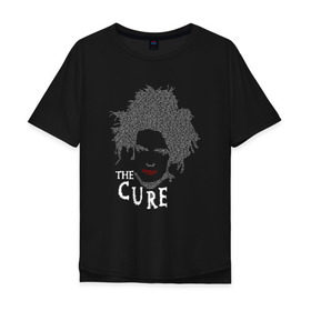 Мужская футболка хлопок Oversize с принтом The Cure - face в Кировске, 100% хлопок | свободный крой, круглый ворот, “спинка” длиннее передней части | cure | рок