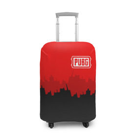 Чехол для чемодана 3D с принтом PUBG BLOOD в Кировске, 86% полиэфир, 14% спандекс | двустороннее нанесение принта, прорези для ручек и колес | playerunknowns battlegrounds | pubg