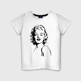 Детская футболка хлопок с принтом Мэрилин Монро в Кировске, 100% хлопок | круглый вырез горловины, полуприлегающий силуэт, длина до линии бедер | 