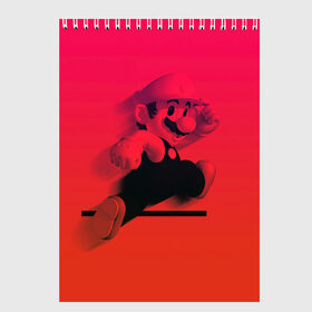 Скетчбук с принтом Mario в Кировске, 100% бумага
 | 48 листов, плотность листов — 100 г/м2, плотность картонной обложки — 250 г/м2. Листы скреплены сверху удобной пружинной спиралью | nintendo | марио | нинтендо