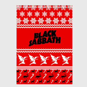 Скетчбук с принтом Праздничный Black Sabbath в Кировске, 100% бумага
 | 48 листов, плотность листов — 100 г/м2, плотность картонной обложки — 250 г/м2. Листы скреплены сверху удобной пружинной спиралью | Тематика изображения на принте: black sabbath | ozzy osbourne | ангелы | билл уорд | гизер батлер | группа | знак | красный | метал | музыка | надпись | новогодний | новый год | оззи | осборн | песни | праздник | ро | рождество | рок | снежинки