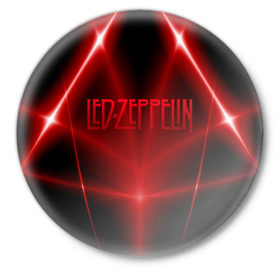 Значок с принтом Led Zeppelin в Кировске,  металл | круглая форма, металлическая застежка в виде булавки | 