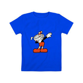 Детская футболка хлопок с принтом Cuphead Dab в Кировске, 100% хлопок | круглый вырез горловины, полуприлегающий силуэт, длина до линии бедер | 