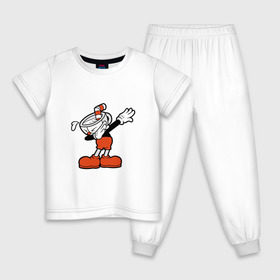 Детская пижама хлопок с принтом Cuphead Dab в Кировске, 100% хлопок |  брюки и футболка прямого кроя, без карманов, на брюках мягкая резинка на поясе и по низу штанин
 | Тематика изображения на принте: 