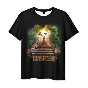 Мужская футболка 3D с принтом Led Zeppelin в Кировске, 100% полиэфир | прямой крой, круглый вырез горловины, длина до линии бедер | led zeppelin | джимми пейдж | джон генри бонэм | джон пол джонс | лед зеппелин | роберт плант