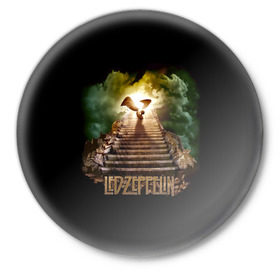 Значок с принтом Led Zeppelin в Кировске,  металл | круглая форма, металлическая застежка в виде булавки | Тематика изображения на принте: led zeppelin | джимми пейдж | джон генри бонэм | джон пол джонс | лед зеппелин | роберт плант