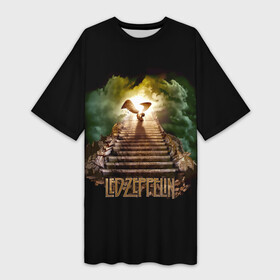 Платье-футболка 3D с принтом Led Zeppelin в Кировске,  |  | led zeppelin | джимми пейдж | джон генри бонэм | джон пол джонс | лед зеппелин | роберт плант