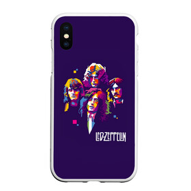 Чехол для iPhone XS Max матовый с принтом Led Zeppelin в Кировске, Силикон | Область печати: задняя сторона чехла, без боковых панелей | led zeppelin | джимми пейдж | джон генри бонэм | джон пол джонс | лед зеппелин | роберт плант