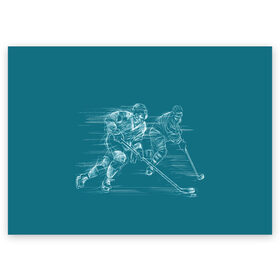 Поздравительная открытка с принтом Хоккей в Кировске, 100% бумага | плотность бумаги 280 г/м2, матовая, на обратной стороне линовка и место для марки
 | Тематика изображения на принте: клюшка | кхл | нхл | хокей | хоккесит