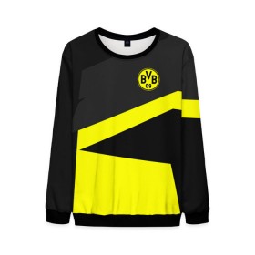 Мужской свитшот 3D с принтом Borussia 2018 Geometry Sport в Кировске, 100% полиэстер с мягким внутренним слоем | круглый вырез горловины, мягкая резинка на манжетах и поясе, свободная посадка по фигуре | fc |  borussia dortmund | боруссия | спорт | спортивные | фк | футбол | футбольный клуб