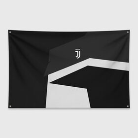 Флаг-баннер с принтом Juventus 2018 Geometry Sport в Кировске, 100% полиэстер | размер 67 х 109 см, плотность ткани — 95 г/м2; по краям флага есть четыре люверса для крепления | fc | juventus | спорт | спортивные | фк | футбол | футбольный клуб | ювентус