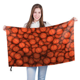 Флаг 3D с принтом Баскетбольные мячи в Кировске, 100% полиэстер | плотность ткани — 95 г/м2, размер — 67 х 109 см. Принт наносится с одной стороны | basketball | баскетбол | мяч | мячик | оранжевый | паттерн | спорт | текстура
