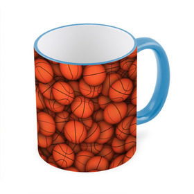 Кружка 3D с принтом Баскетбольные мячи в Кировске, керамика | ёмкость 330 мл | basketball | баскетбол | мяч | мячик | оранжевый | паттерн | спорт | текстура