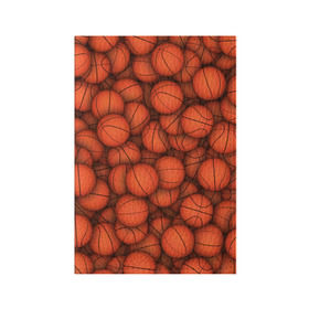 Обложка для паспорта матовая кожа с принтом Баскетбольные мячи в Кировске, натуральная матовая кожа | размер 19,3 х 13,7 см; прозрачные пластиковые крепления | Тематика изображения на принте: basketball | баскетбол | мяч | мячик | оранжевый | паттерн | спорт | текстура