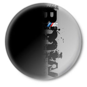 Значок с принтом BMW 2018 M Black Grey в Кировске,  металл | круглая форма, металлическая застежка в виде булавки | Тематика изображения на принте: bmw | bmw motorsport | bmw performance | carbon | m | motorsport | performance | sport | бмв | карбон | моторспорт | спорт
