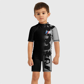 Детский купальный костюм 3D с принтом BMW M BLACK GREY | БМВ  в Кировске, Полиэстер 85%, Спандекс 15% | застежка на молнии на спине | bmw | bmw motorsport | bmw performance | carbon | m | motorsport | performance | sport | бмв | карбон | моторспорт | спорт