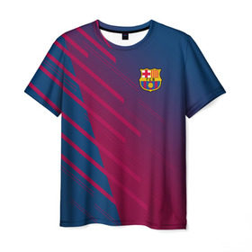 Мужская футболка 3D с принтом FC Barca 2018 Creative uniform в Кировске, 100% полиэфир | прямой крой, круглый вырез горловины, длина до линии бедер | 