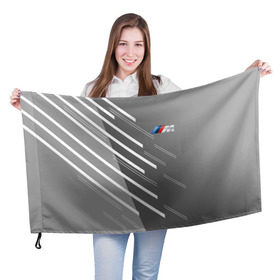 Флаг 3D с принтом BMW 2018 M Sport в Кировске, 100% полиэстер | плотность ткани — 95 г/м2, размер — 67 х 109 см. Принт наносится с одной стороны | bmw | автомобильные | бмв | машины