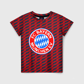 Детская футболка 3D с принтом FC Bayern 2018 Creative в Кировске, 100% гипоаллергенный полиэфир | прямой крой, круглый вырез горловины, длина до линии бедер, чуть спущенное плечо, ткань немного тянется | bayern | fc | бавария | спорт | спортивные | фк | футбол | футбольный клуб