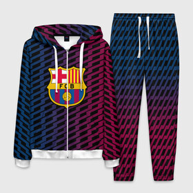 Мужской костюм 3D с принтом FC Barca 2018 Creative uniform в Кировске, 100% полиэстер | Манжеты и пояс оформлены тканевой резинкой, двухслойный капюшон со шнурком для регулировки, карманы спереди | fc | fc barcelona | fcb | барселона | спорт | спортивные | фк | футбол | футбольный клуб