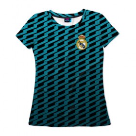 Женская футболка 3D с принтом Real Madrid Creative uniform в Кировске, 100% полиэфир ( синтетическое хлопкоподобное полотно) | прямой крой, круглый вырез горловины, длина до линии бедер | 