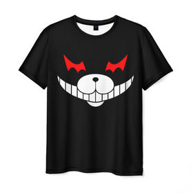 Мужская футболка 3D с принтом Monokuma Black в Кировске, 100% полиэфир | прямой крой, круглый вырез горловины, длина до линии бедер | danganronpa | monokuma | данганронпа | монокума