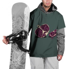 Накидка на куртку 3D с принтом Гранат в Кировске, 100% полиэстер |  | vegan | гранат | еда | фрукты