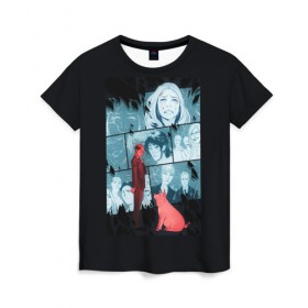 Женская футболка 3D с принтом Чёрное зеркало в Кировске, 100% полиэфир ( синтетическое хлопкоподобное полотно) | прямой крой, круглый вырез горловины, длина до линии бедер | black mirror