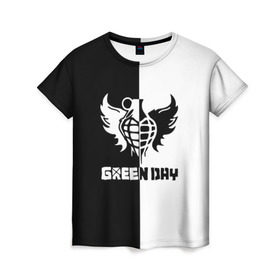 Женская футболка 3D с принтом Green Day в Кировске, 100% полиэфир ( синтетическое хлопкоподобное полотно) | прямой крой, круглый вырез горловины, длина до линии бедер | green day | билли джо армстронг | грин дей | майк дёрнт | музыка | тре кул