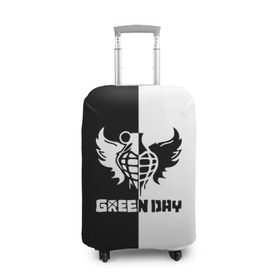 Чехол для чемодана 3D с принтом Green Day в Кировске, 86% полиэфир, 14% спандекс | двустороннее нанесение принта, прорези для ручек и колес | green day | билли джо армстронг | грин дей | майк дёрнт | музыка | тре кул