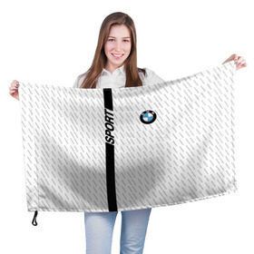 Флаг 3D с принтом BMW 2018 White Sport в Кировске, 100% полиэстер | плотность ткани — 95 г/м2, размер — 67 х 109 см. Принт наносится с одной стороны | bmw | автомобильные | бмв | машины