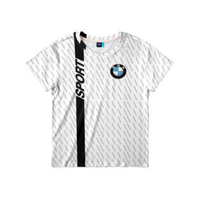 Детская футболка 3D с принтом BMW 2018 White Sport в Кировске, 100% гипоаллергенный полиэфир | прямой крой, круглый вырез горловины, длина до линии бедер, чуть спущенное плечо, ткань немного тянется | Тематика изображения на принте: bmw | автомобильные | бмв | машины