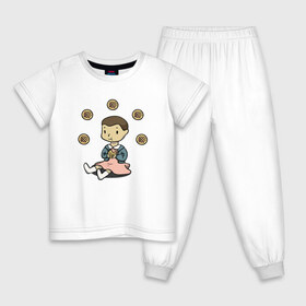 Детская пижама хлопок с принтом Eggos в Кировске, 100% хлопок |  брюки и футболка прямого кроя, без карманов, на брюках мягкая резинка на поясе и по низу штанин
 | stranger things | очень странные дела