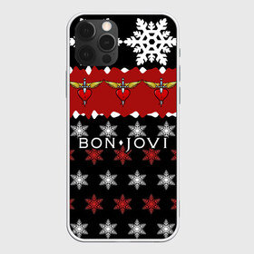 Чехол для iPhone 12 Pro Max с принтом Праздничный Bon Jovi в Кировске, Силикон |  | Тематика изображения на принте: bon | jovi | бон | группа | джови | новогодний | новый год | праздник | рождество | рок | снежинки