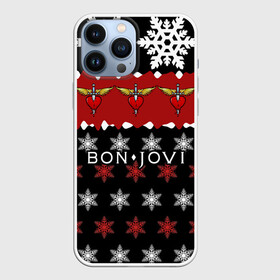 Чехол для iPhone 13 Pro Max с принтом Праздничный Bon Jovi в Кировске,  |  | bon | jovi | бон | группа | джови | новогодний | новый год | праздник | рождество | рок | снежинки