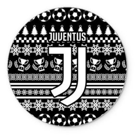 Коврик круглый с принтом Juventus 2018 Новогодний в Кировске, резина и полиэстер | круглая форма, изображение наносится на всю лицевую часть | fc | juventus | спорт | спортивные | фк | футбол | футбольный клуб | ювентус