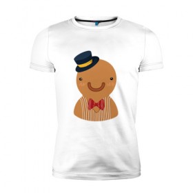 Мужская футболка премиум с принтом Печенька в Кировске, 92% хлопок, 8% лайкра | приталенный силуэт, круглый вырез ворота, длина до линии бедра, короткий рукав | Тематика изображения на принте: 
