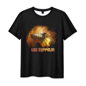 Мужская футболка 3D с принтом Led Zeppelin в Кировске, 100% полиэфир | прямой крой, круглый вырез горловины, длина до линии бедер | Тематика изображения на принте: led zeppelin | джимми пейдж | джон генри бонэм | джон пол джонс | лед зепелен | лед зеппелин | роберт плант | рок группа