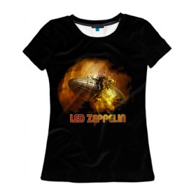 Женская футболка 3D с принтом Led Zeppelin в Кировске, 100% полиэфир ( синтетическое хлопкоподобное полотно) | прямой крой, круглый вырез горловины, длина до линии бедер | led zeppelin | джимми пейдж | джон генри бонэм | джон пол джонс | лед зепелен | лед зеппелин | роберт плант | рок группа
